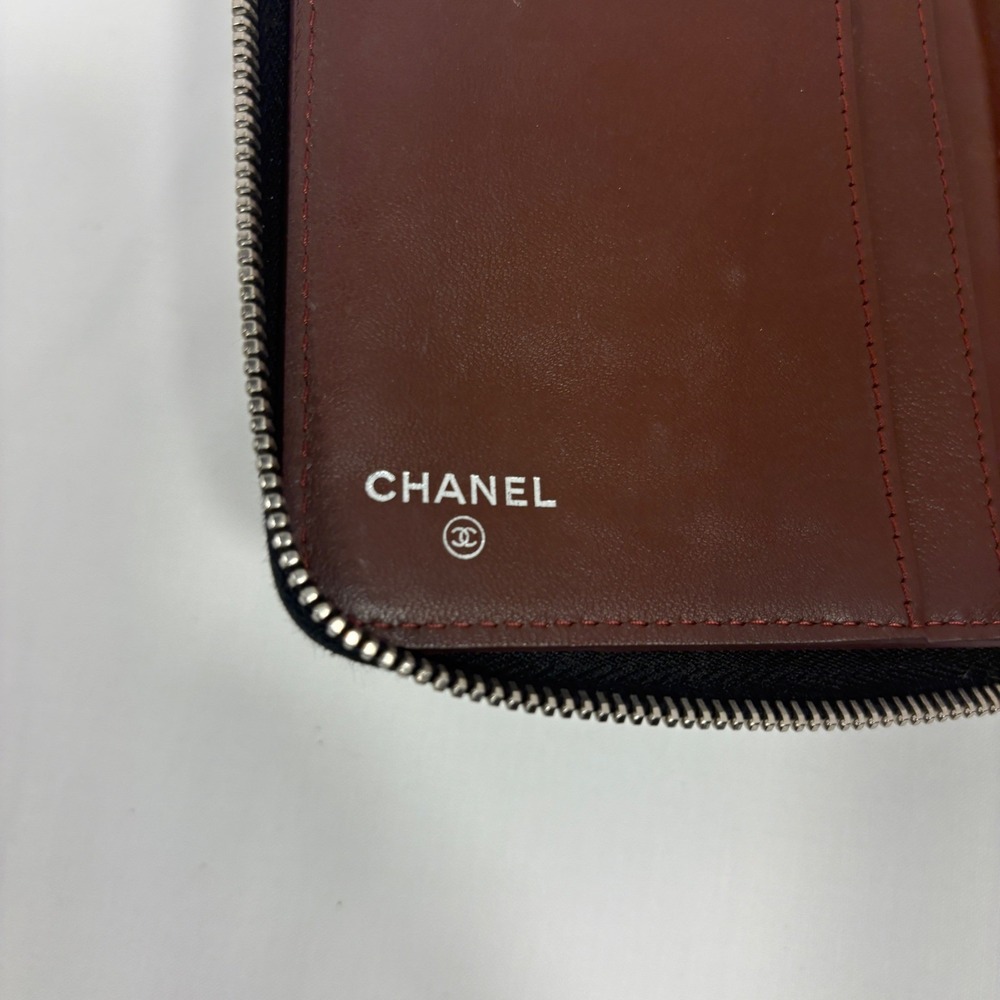 Chanel WOC Wallet On Chain Black Quilted Lambskin Silver CC Logo Zip Around - Picture 15 of 16